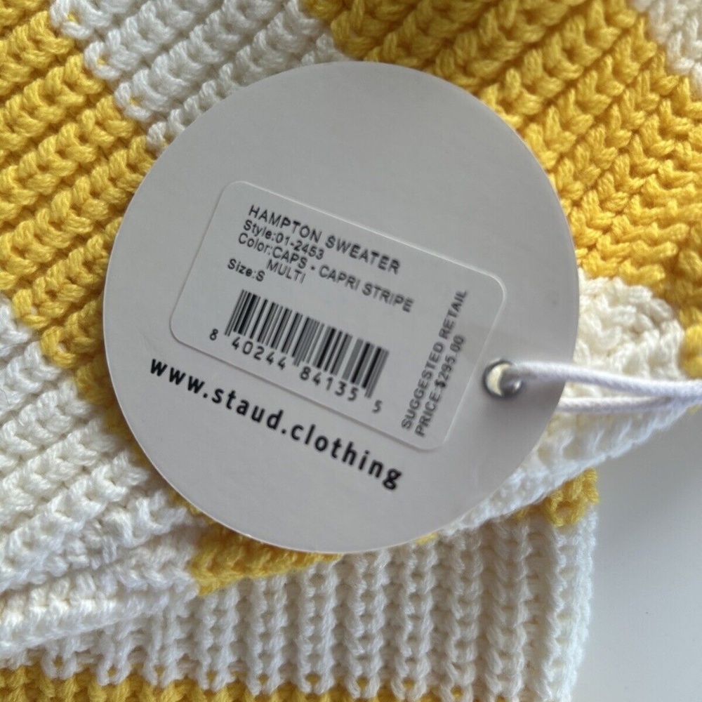 Staud Hampton Stripe Sweater Half Zip sz. S - Picture 5 of 6